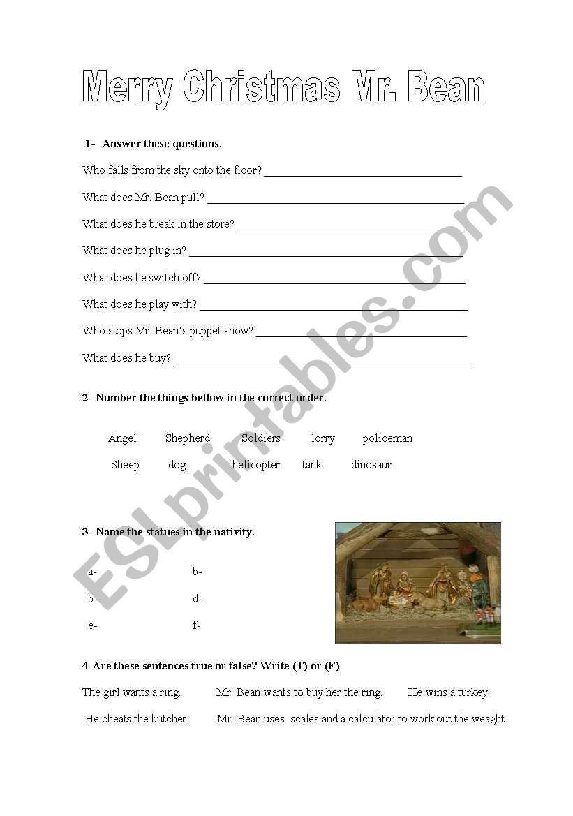 Merry Christmas Mr. Bean worksheet