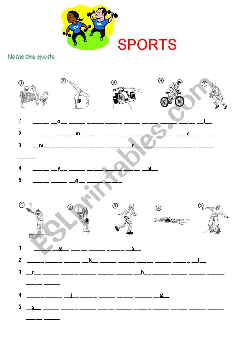 SPORTS worksheet