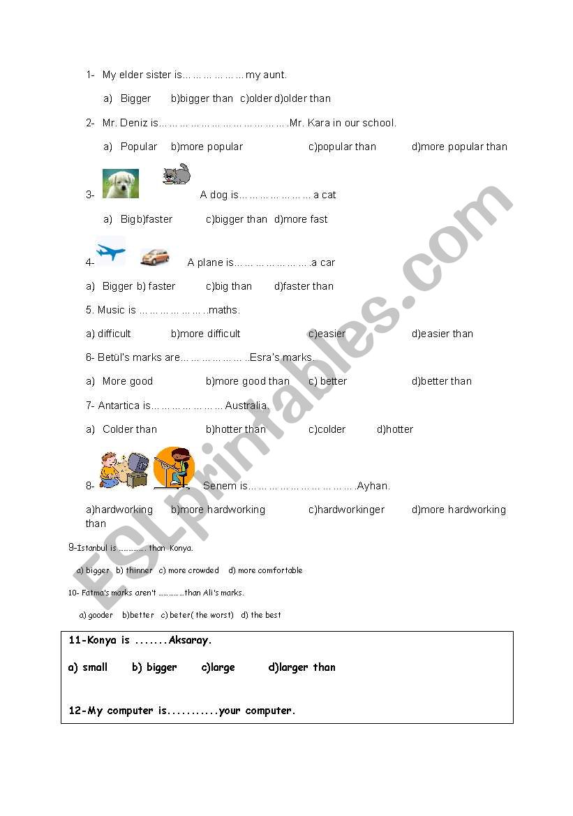 20 questions about comparatives