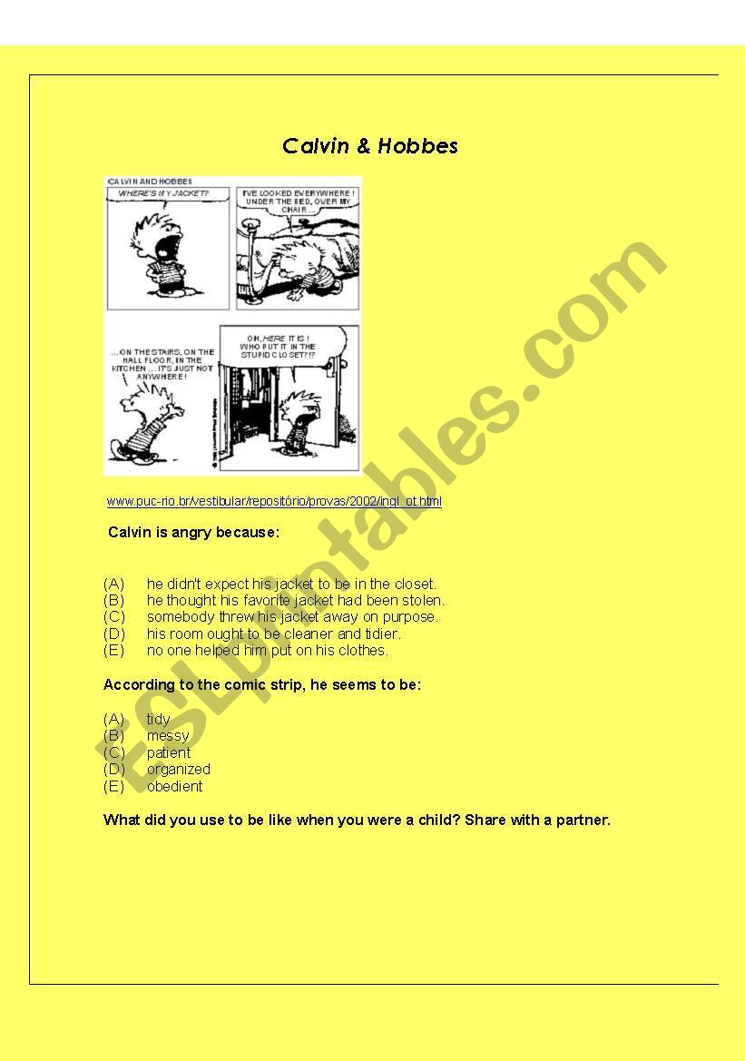 Calvin & Hobbes worksheet