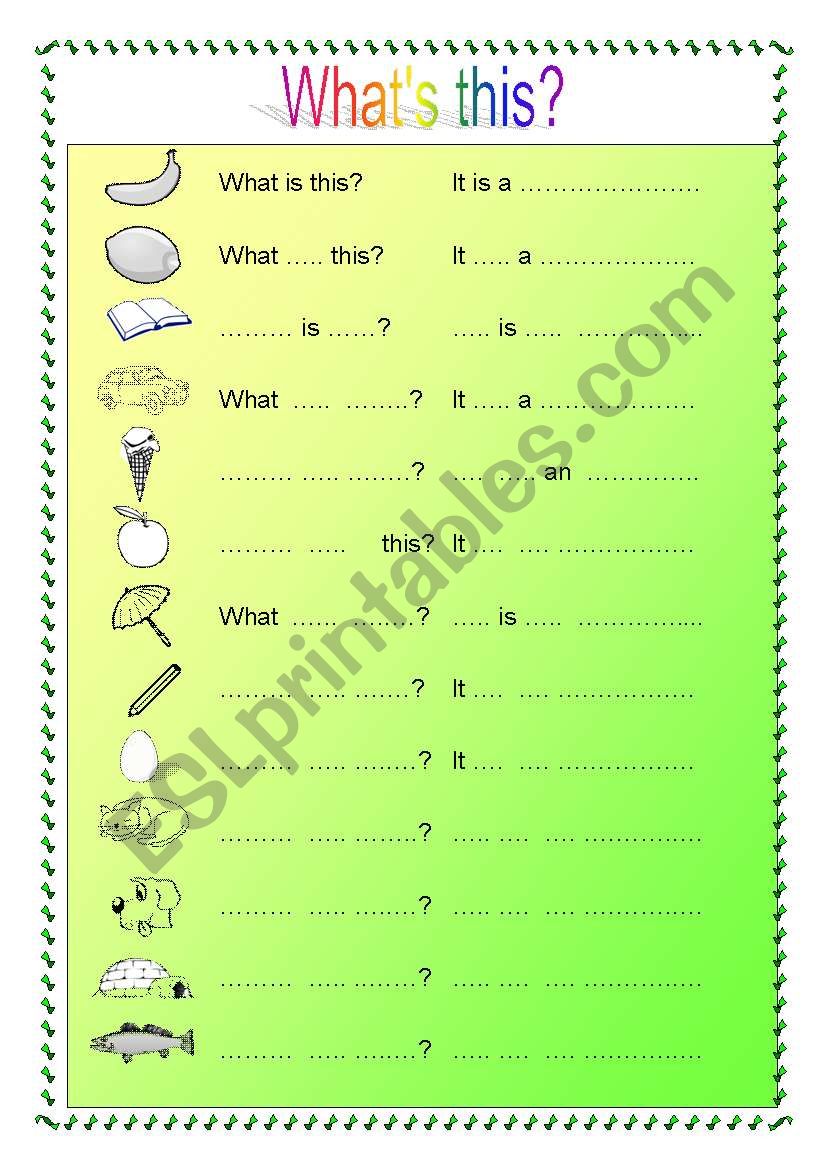 Whats this?  / Is this ...? worksheet