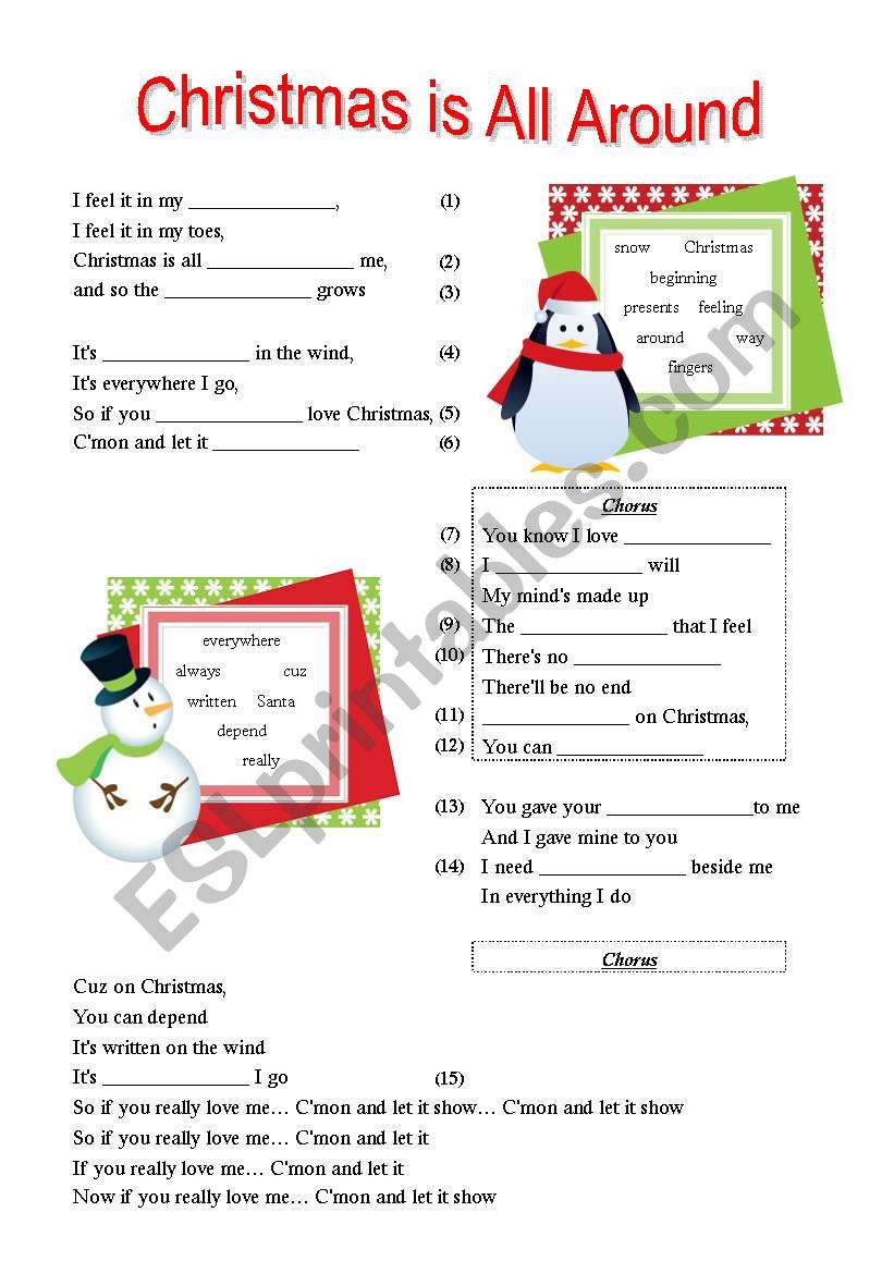 Christmas is All Around worksheet