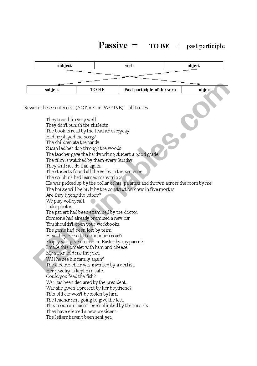 Passive X Active worksheet