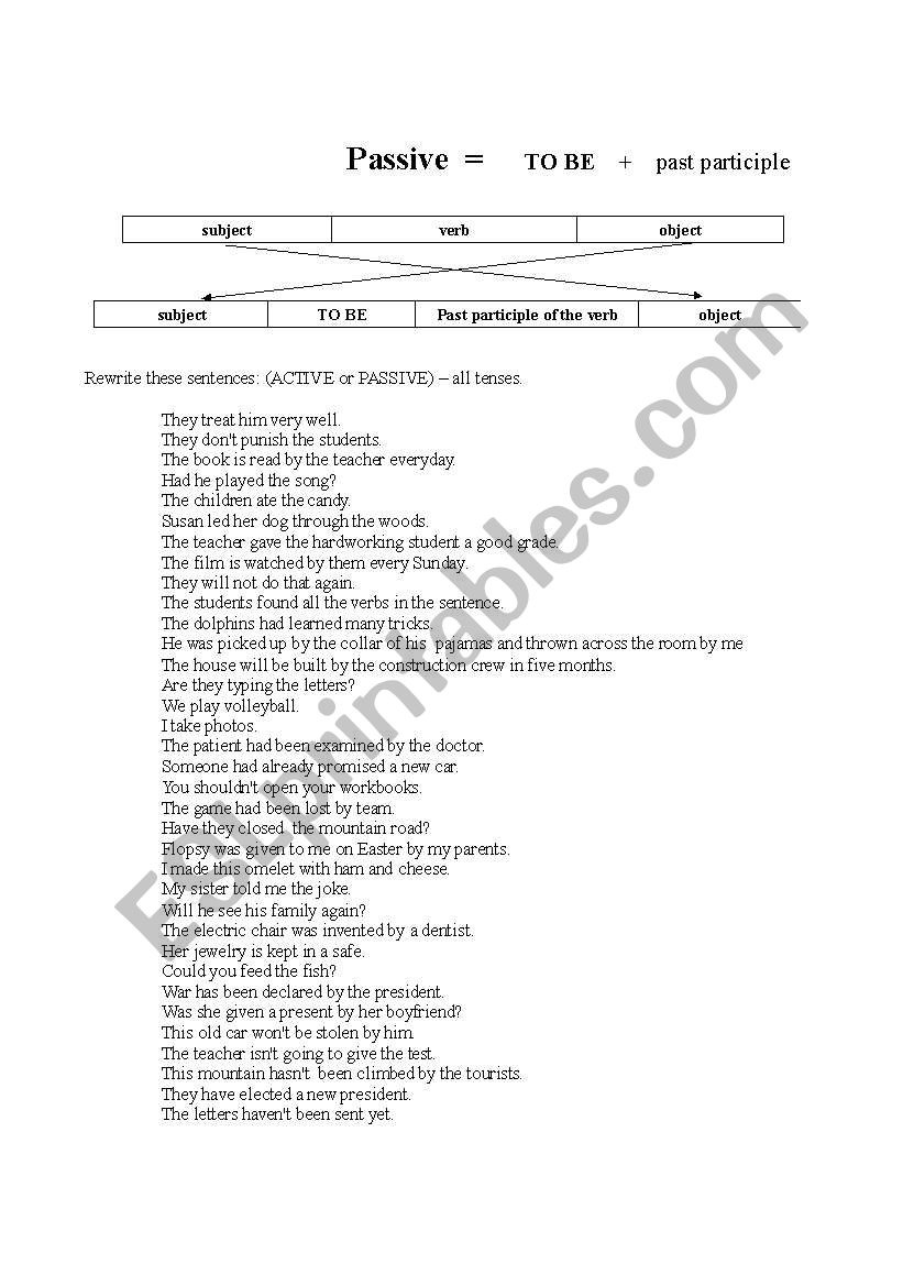 Passive X Active worksheet