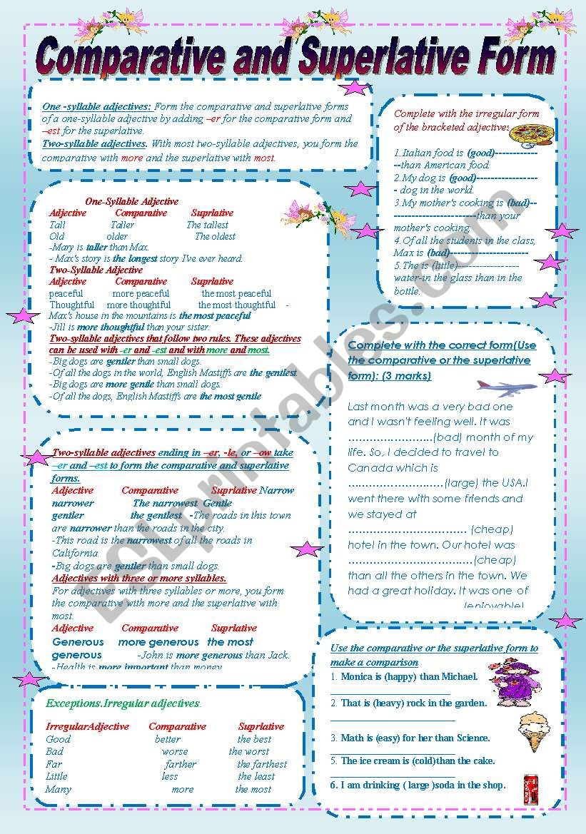 Comparative and Superlative form