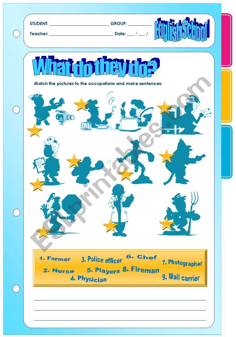 What do they do? OCCUPATIONS - WS + LAYOUT + HOMEWORK