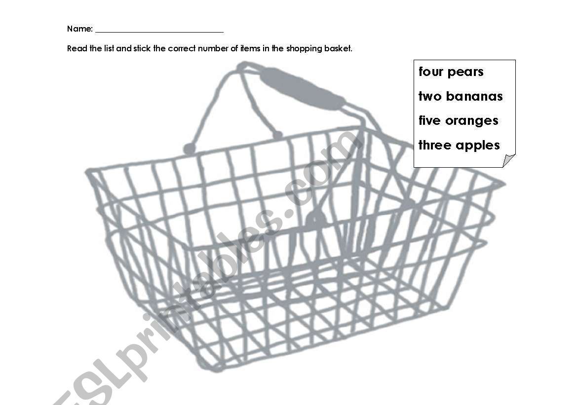 Fruit Shopping worksheet