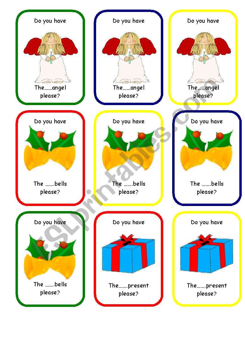 Christmas go fish! 2/2 worksheet