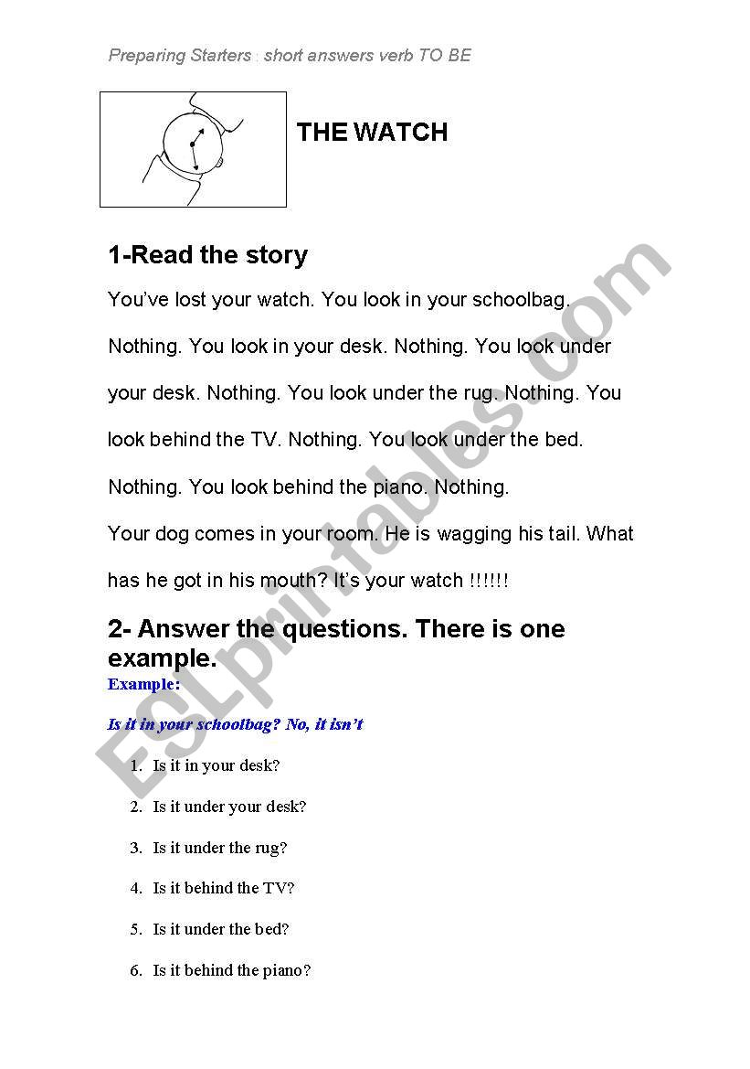 The watch worksheet