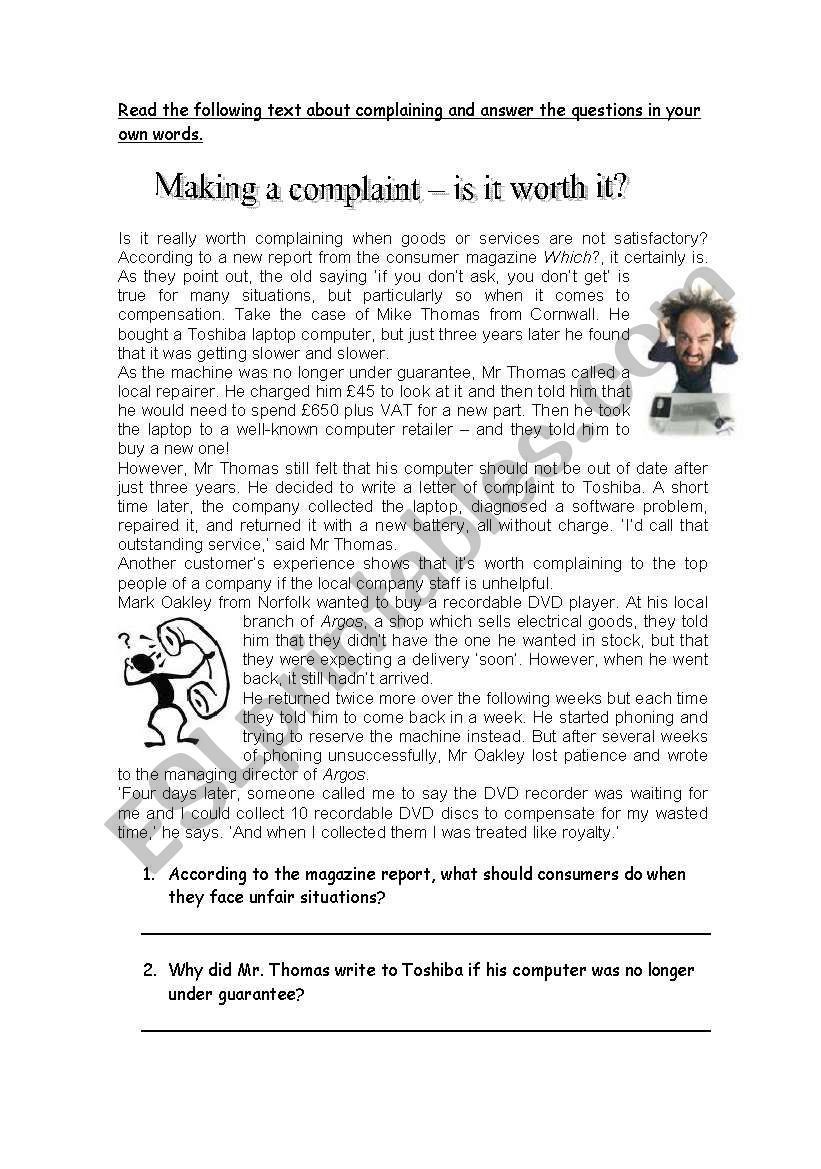 Making a complaint, is it worth it?
