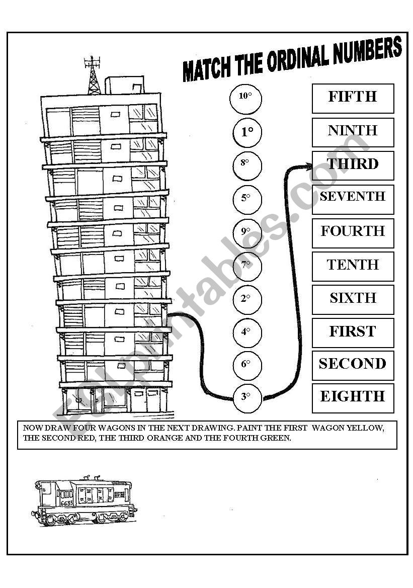 ordinal numbers worksheet