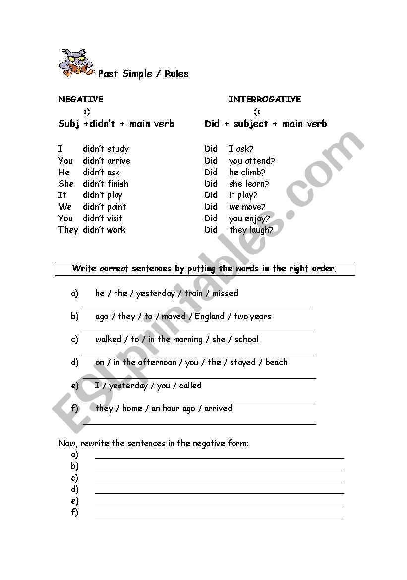 Past Simple worksheet