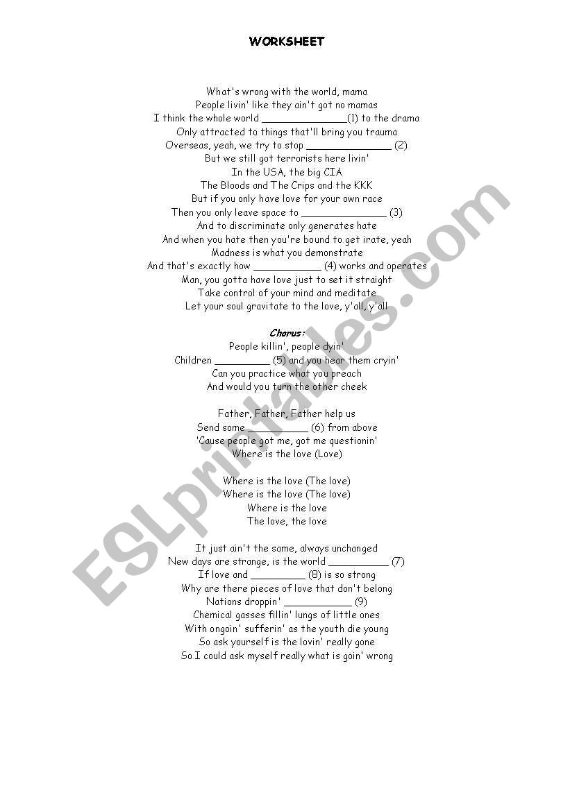 where is the love-black eyed peas