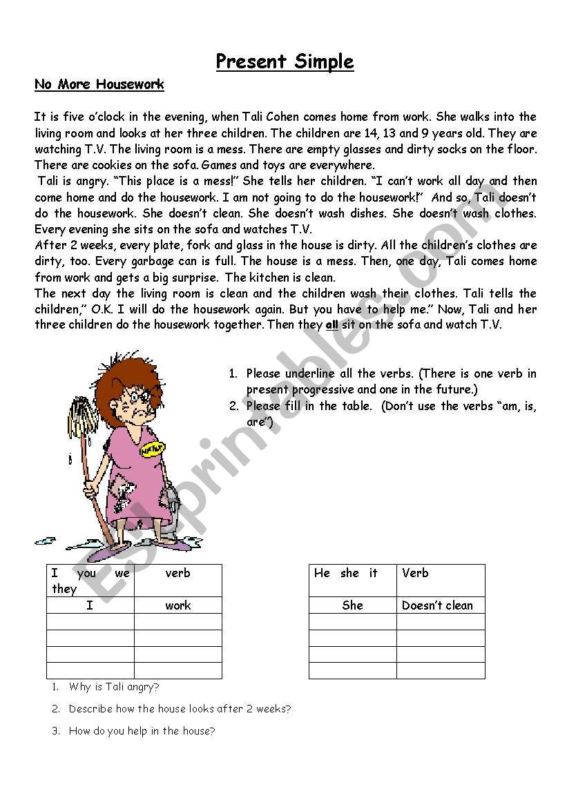 Present simple worksheet