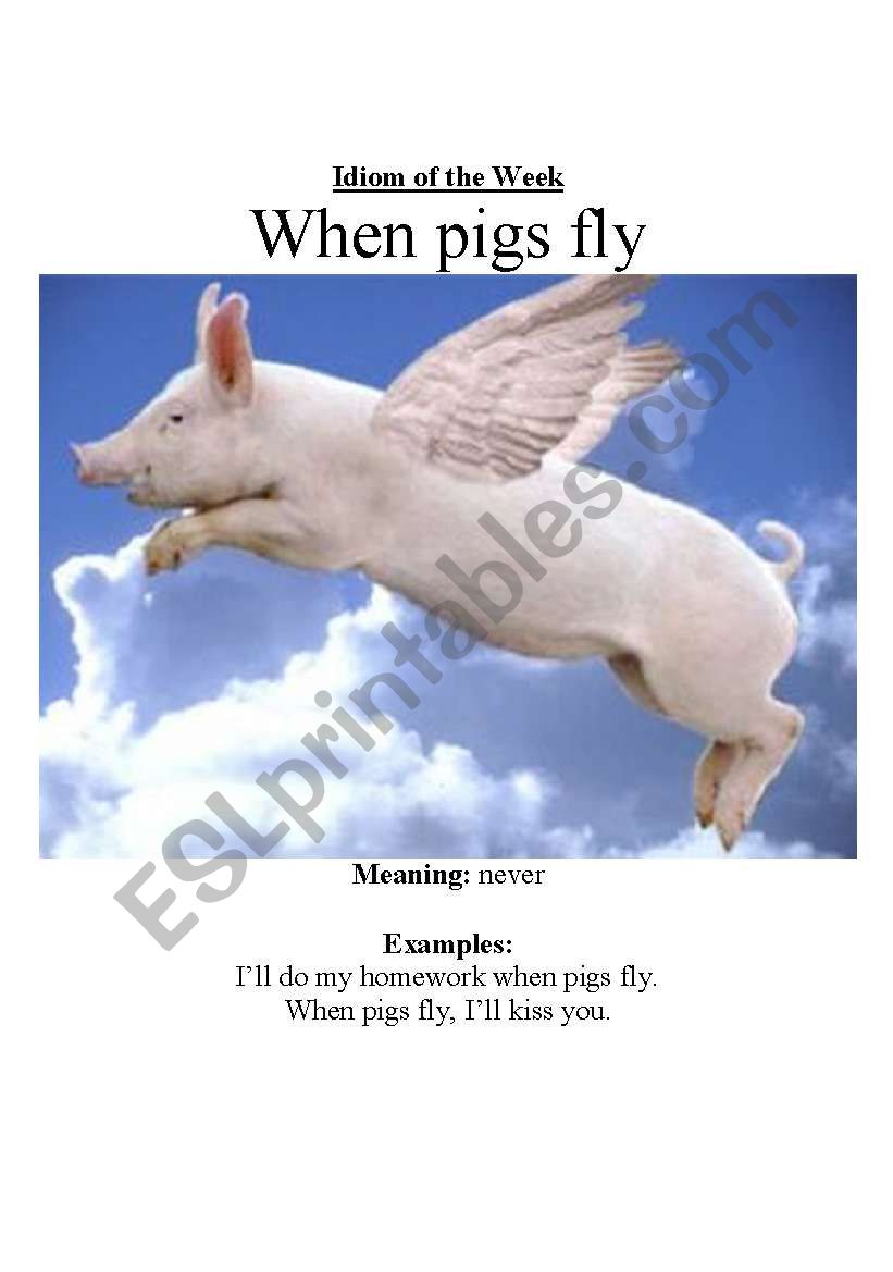 When pigs fly worksheet