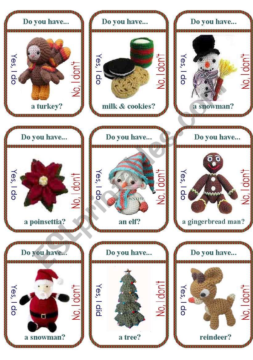 Christmas Traditions Game Cards