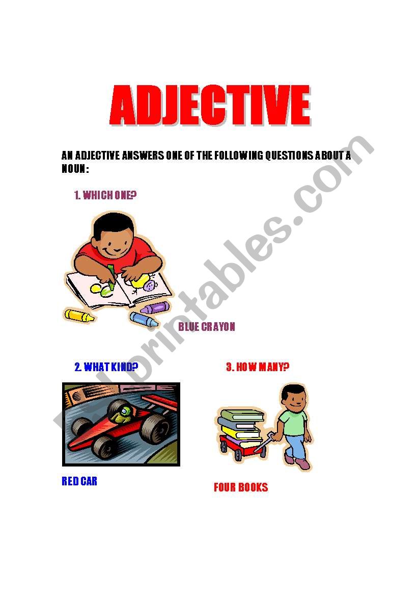 Adjective Poster worksheet