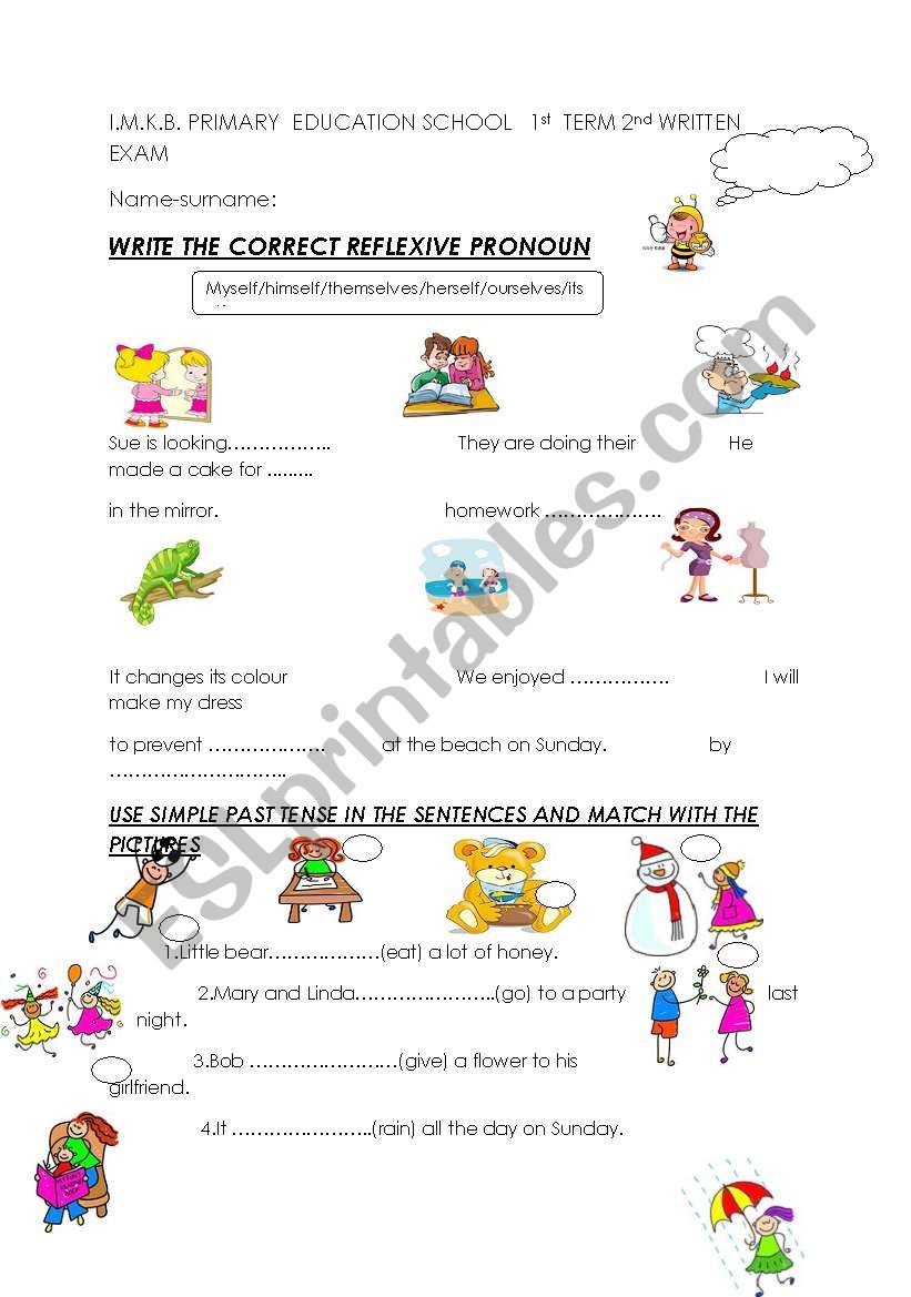 my english exam worksheet
