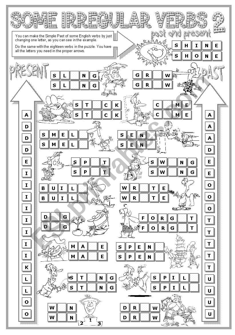 SOME IRREGULAR VERBS 2 b&w version