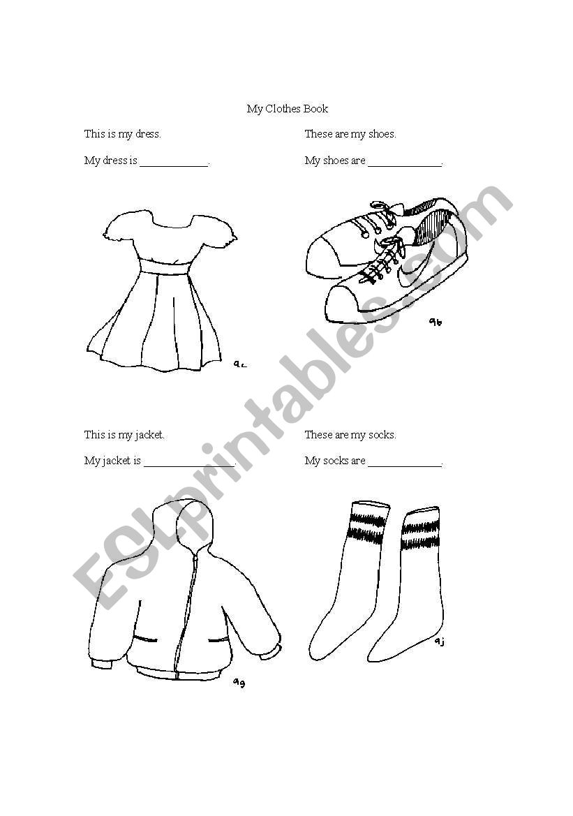 My Clothing Book worksheet