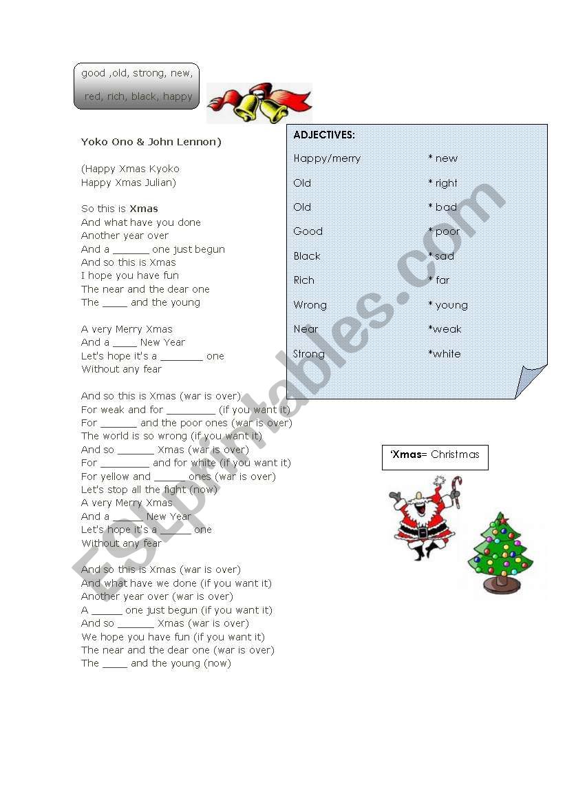 Happy Christimas worksheet