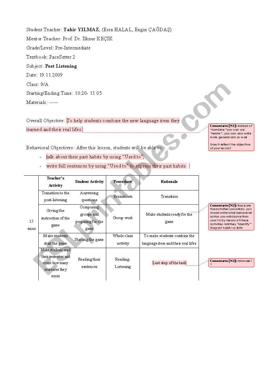 LISTENING LESSON PLAN (EDITED)