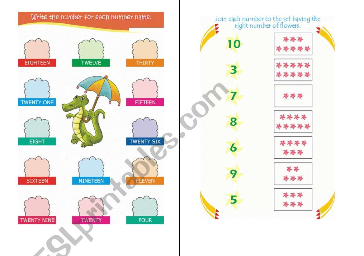 Numbers worksheet