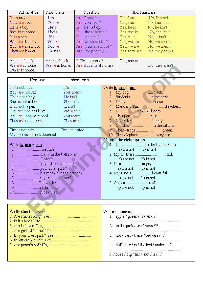   To be - Present Simple worksheet