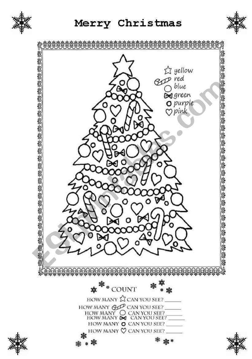 Merry Christmas Colouring Sheet - ESL worksheet by tranquilia