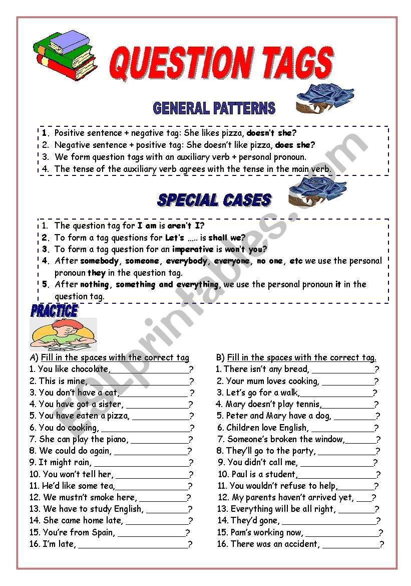 QUESTION TAGS worksheet