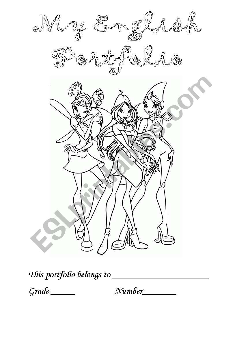 winx portfolio cover worksheet
