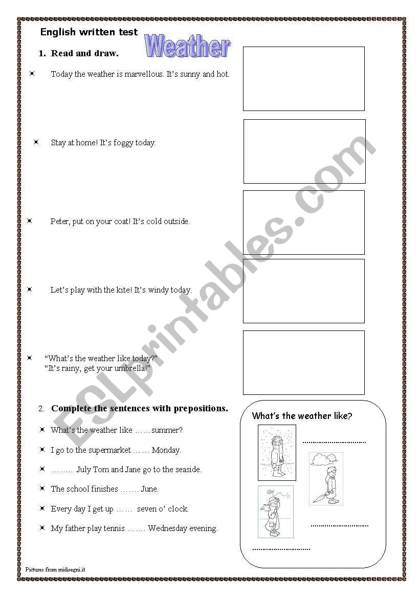 Weather worksheet