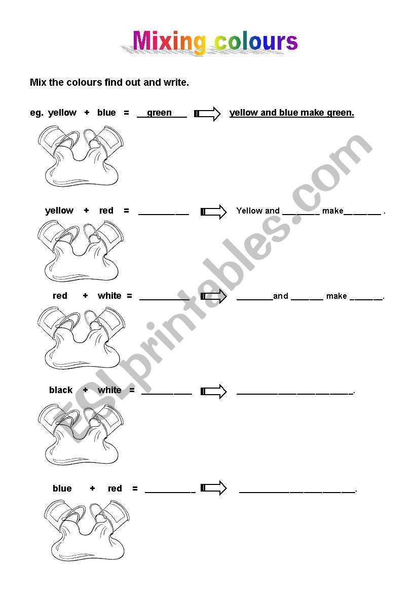 Mixing Colours worksheet