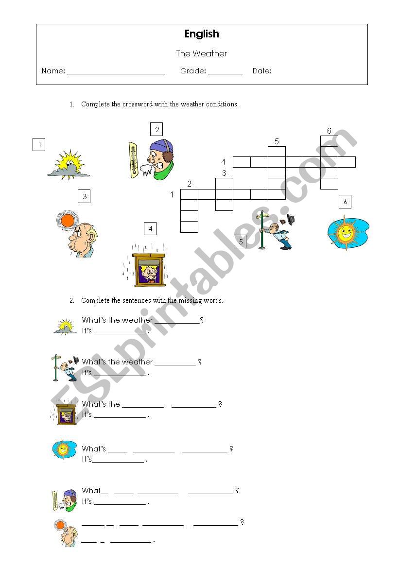 Whats the weather like? worksheet