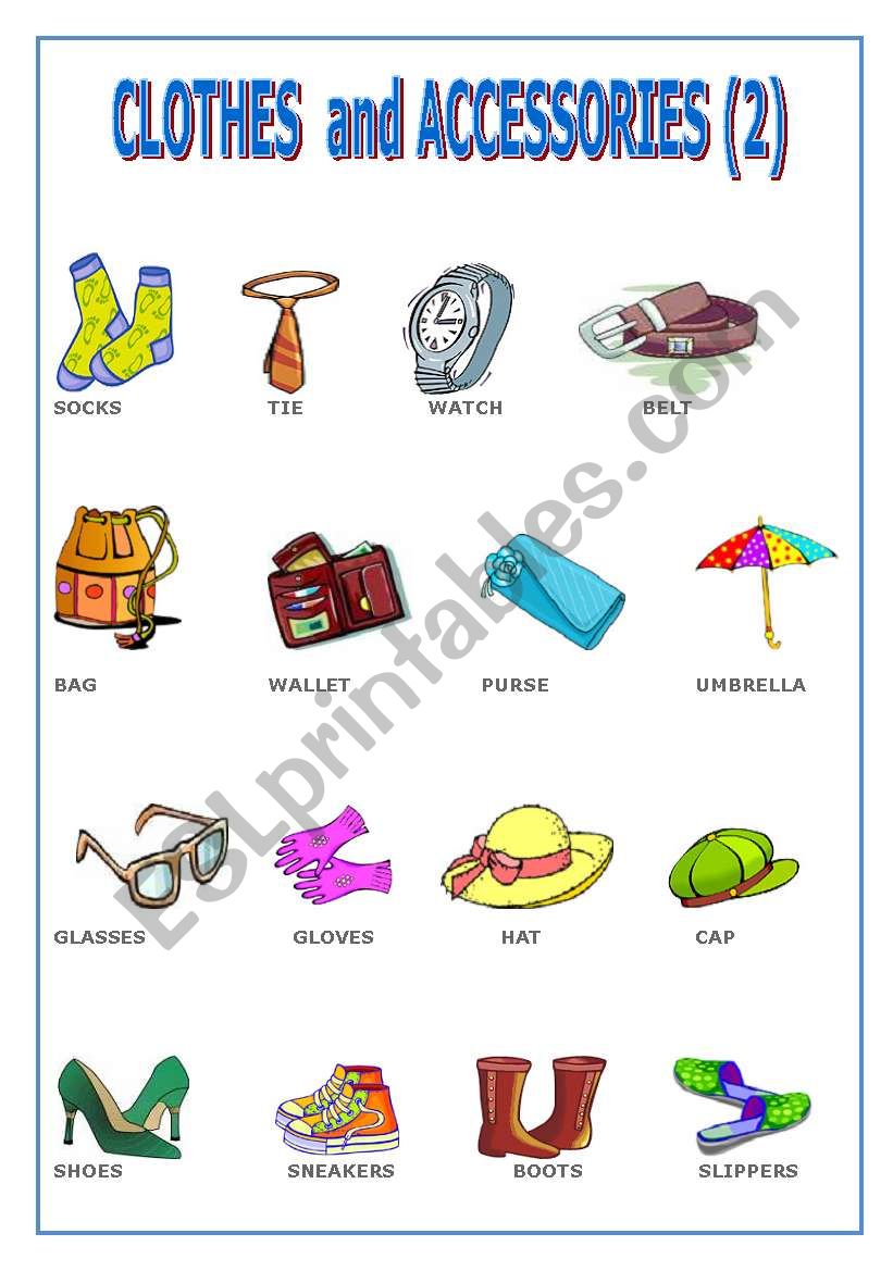 CLOTHES AND ACCESSORIES 2 worksheet