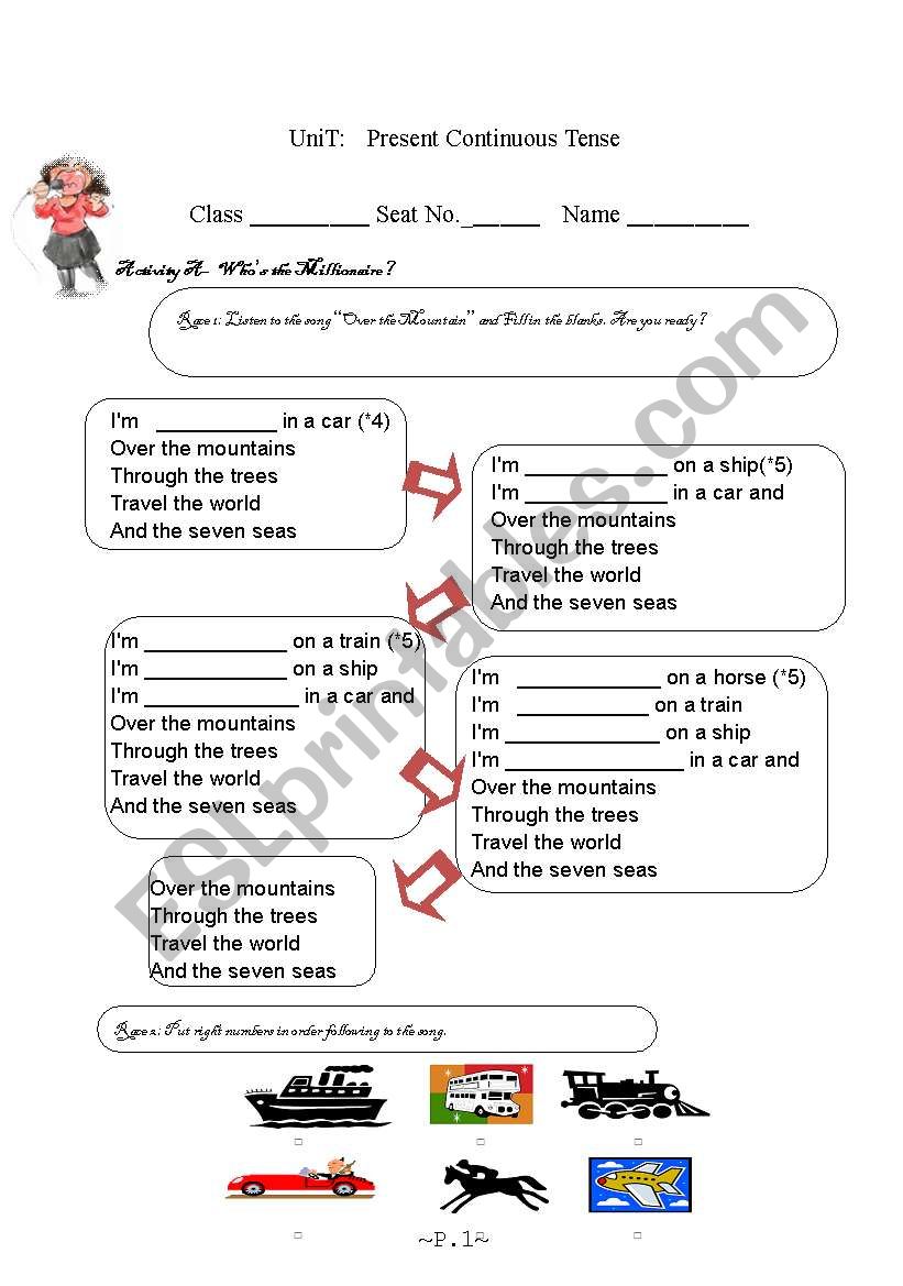 Present Continuous Tense worksheet