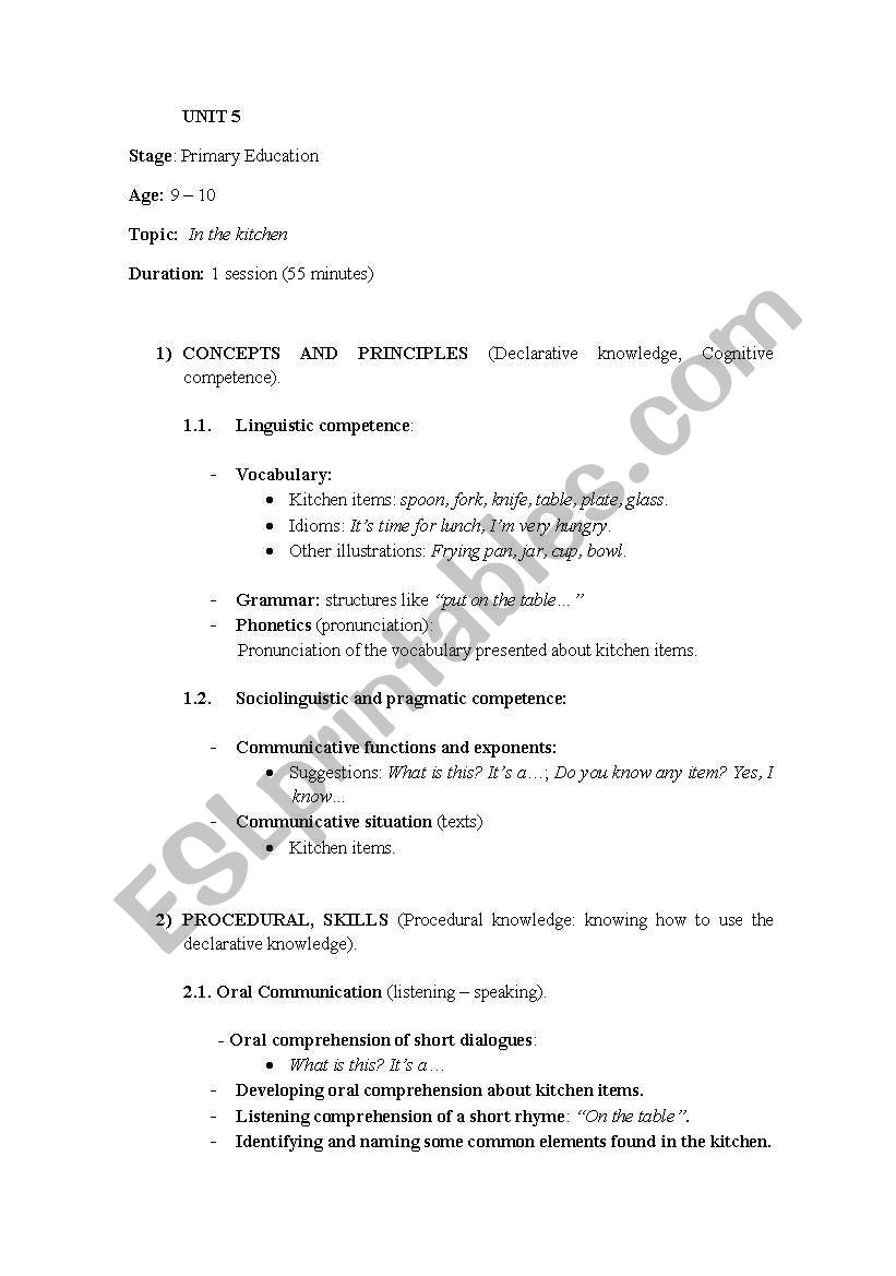 Listening planning lesson worksheet