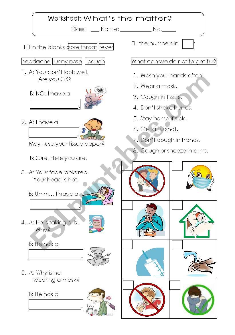 Whats the matter? worksheet