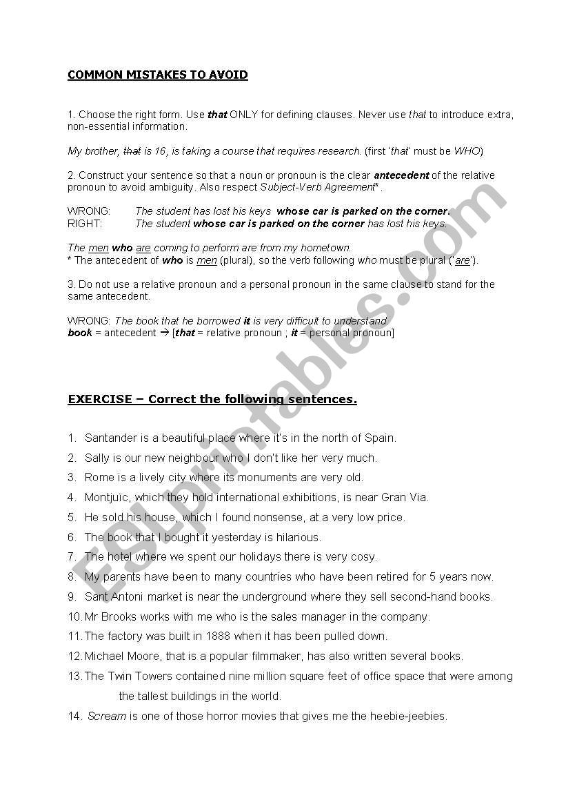 relative-pronoun-mistake-correction-esl-worksheet-by-sergio1974