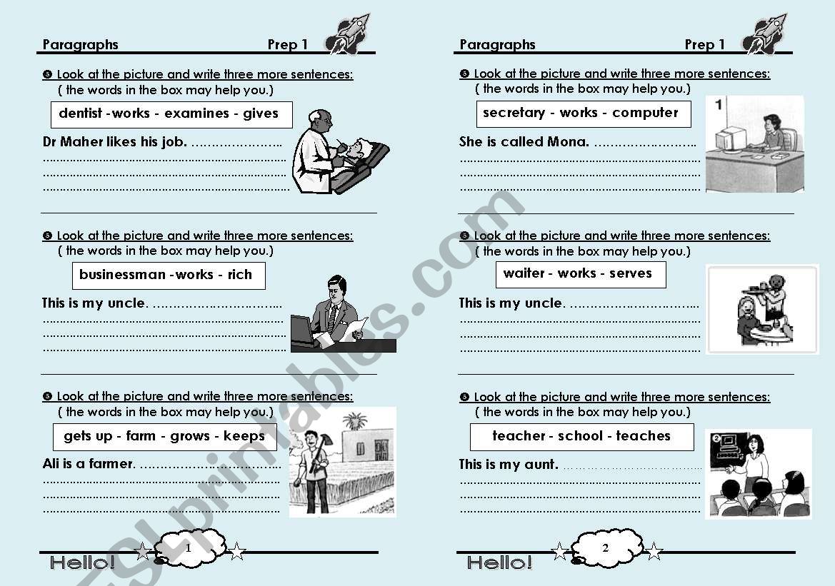 pictorial writing worksheet