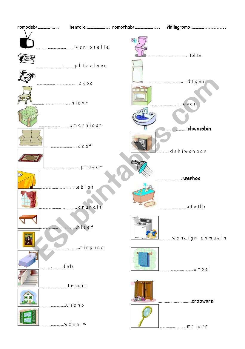 HOUSE worksheet