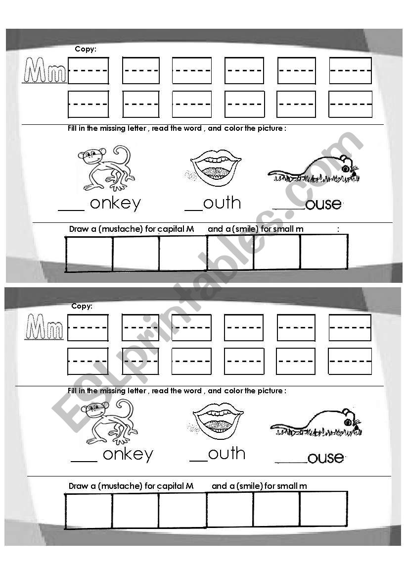 letter M m  worksheet