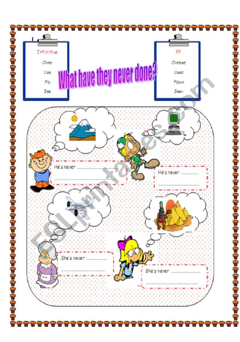 present perfect worksheet