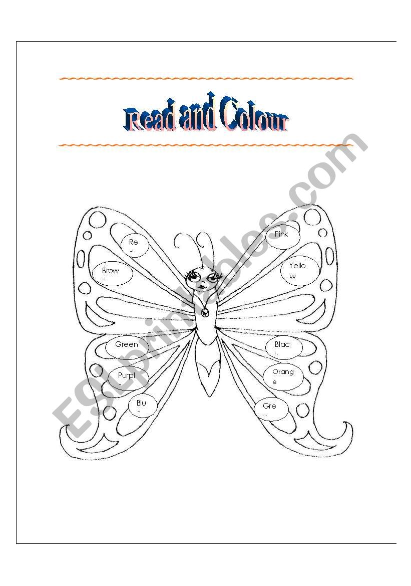 Colours worksheet