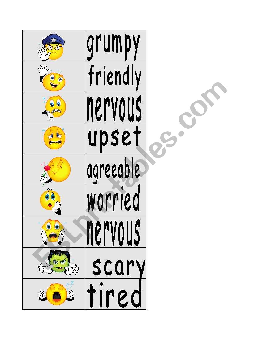 emotions  worksheet