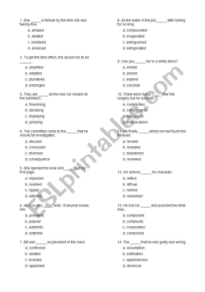 ECPE Michigan Proficiency Vocabulary Test 2