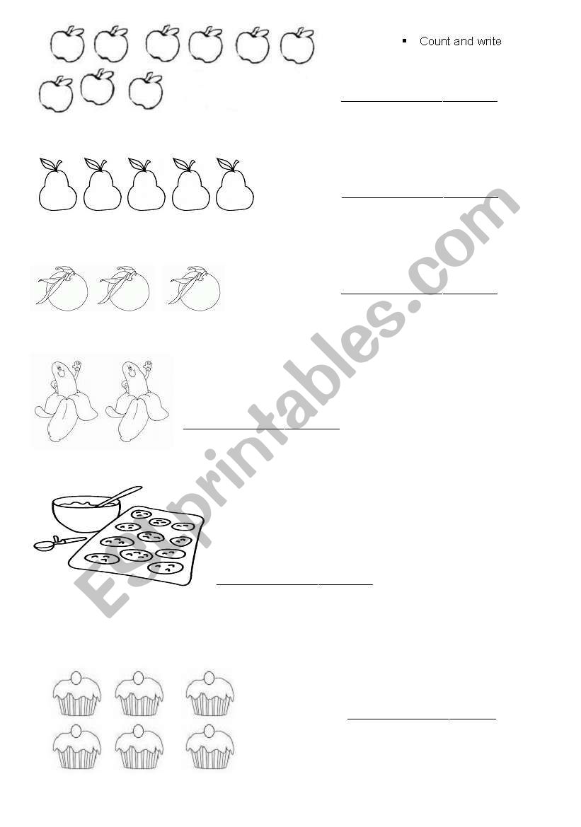 Count and write worksheet