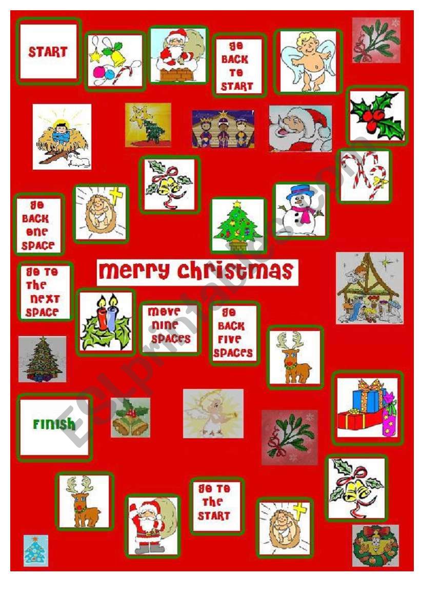 Christmas Board Game worksheet