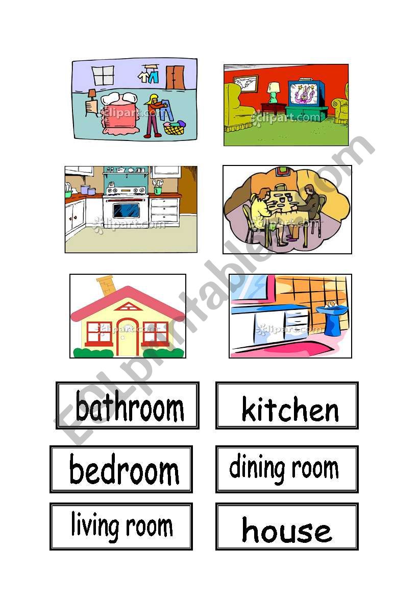 match the cards ,, home vocabulary