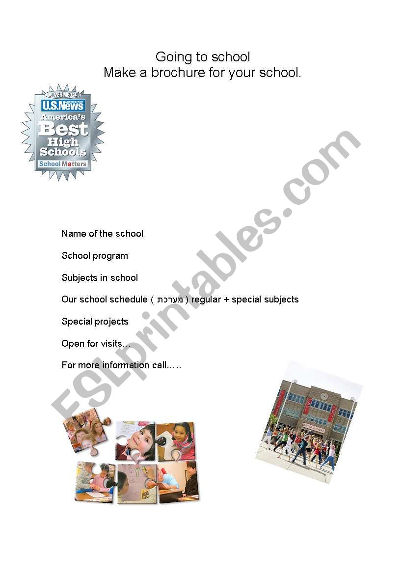 make a school brochure worksheet